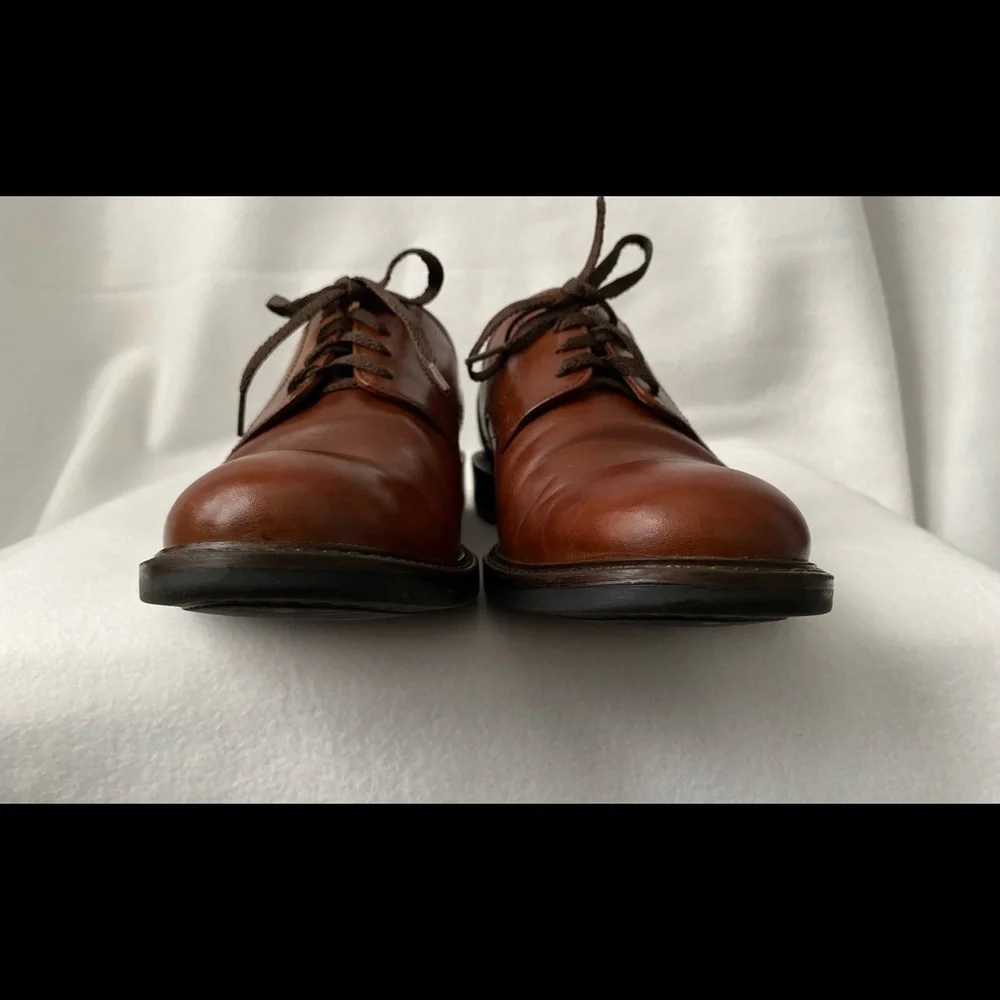 Johnston & Murphy Size 8 1/2 Mens Brown Leather Plain Toe Lace up Oxford